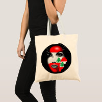 Lebanon Flag and Map on girl's face