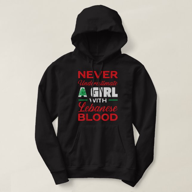 Lebanon Flag Beirut Lobnan Lover Lebanese Girl Wom Hoodie (Design Front)