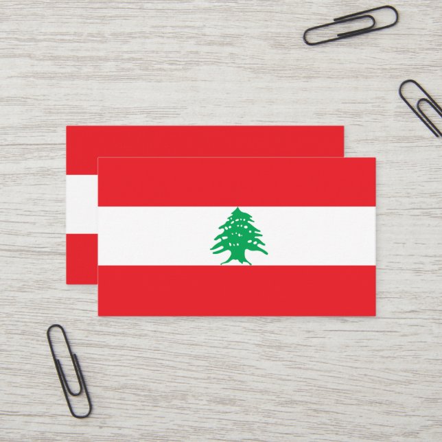 Lebanon flag business card (Front/Back In Situ)