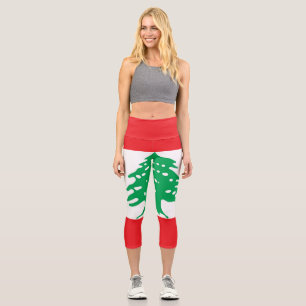 Lebanon flag capri leggings