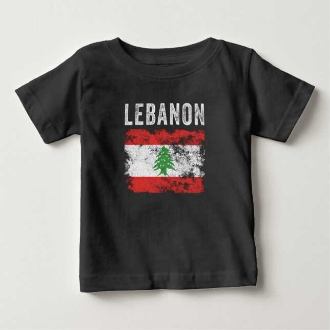 Lebanon Flag Distressed - Lebanese Flag Baby T-Shirt (Front)