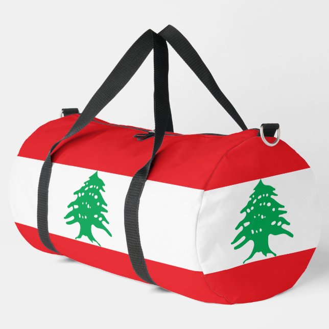 Lebanon flag duffle bag (Left Corner)