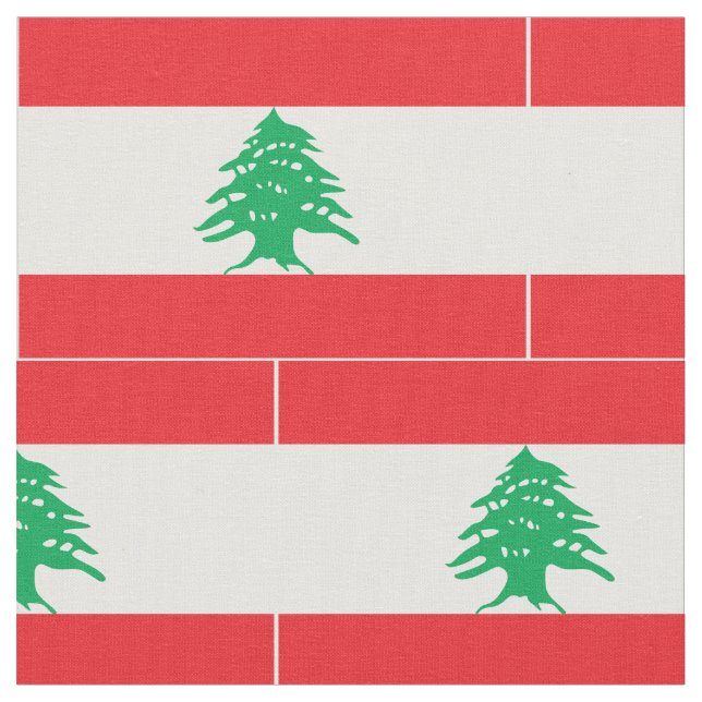 Lebanon Flag Fabric (Close Up)