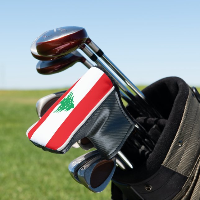 Lebanon flag golf head cover (In Situ)