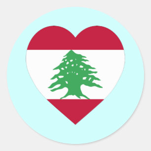 Lebanon Flag Heart Classic Round Sticker