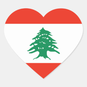 Lebanon Flag Heart Sticker