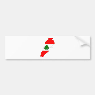 Lebanon Flag Map full size Bumper Sticker