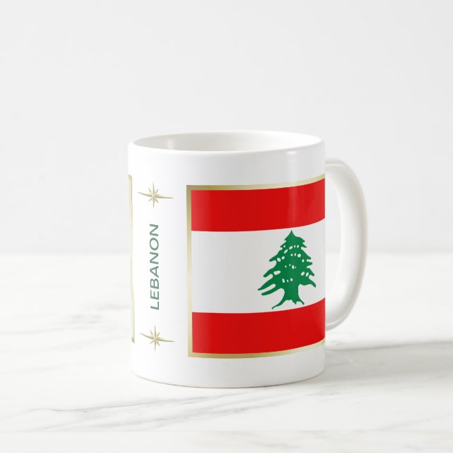 Lebanon Flag + Map Mug (Front Right)