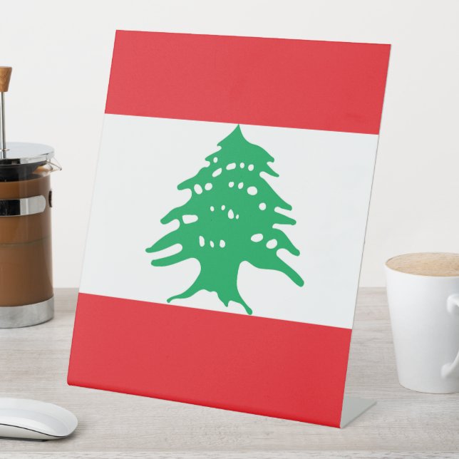 Lebanon flag pedestal sign (In SItu)