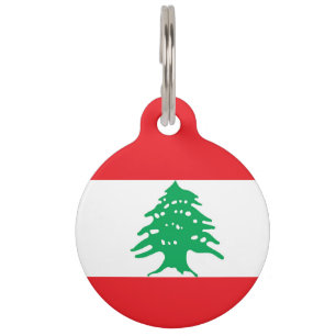 Lebanon flag pet tag