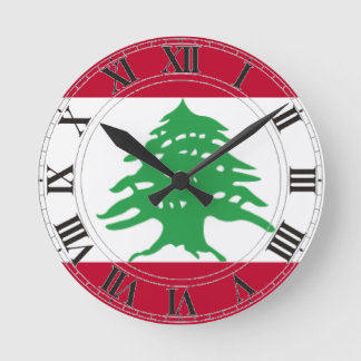 Lebanon Flag Round Clock
