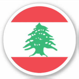 Lebanon Flag Round Sticker