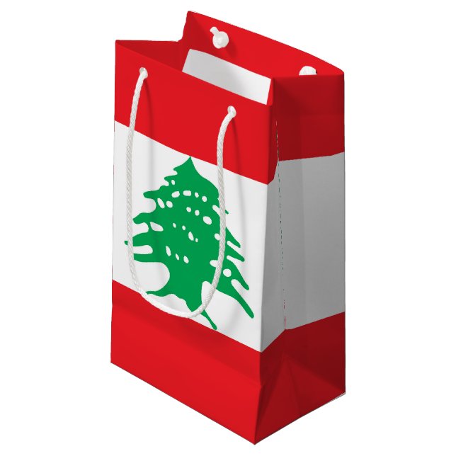 Lebanon flag small gift bag (Front Angled)