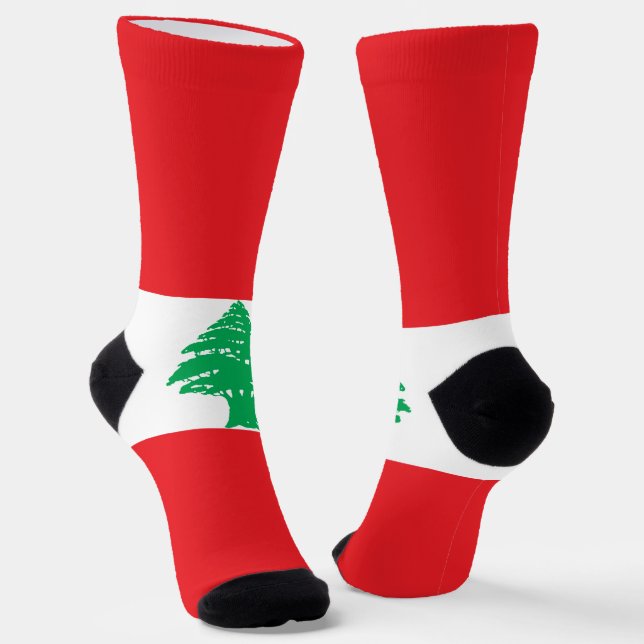 Lebanon Flag Socks (Angled)
