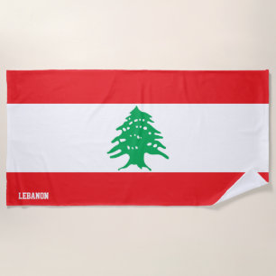 Lebanon Flag Splendid Patriotic Beach Towel