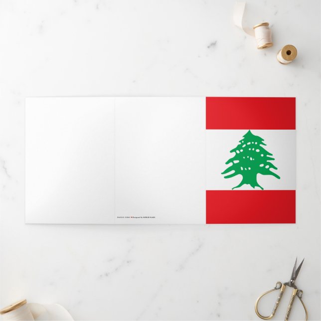 Lebanon flag Tri-Fold card (Outside)
