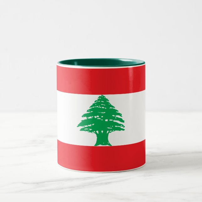Lebanon Flag Two-Tone Coffee Mug (Center)
