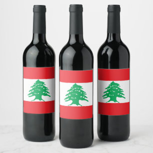 Lebanon flag wine label