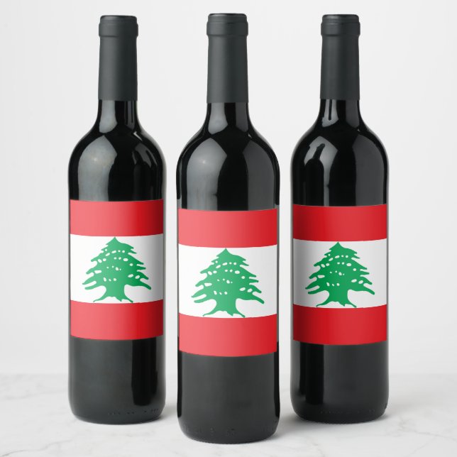 Lebanon flag wine label (Bottles)