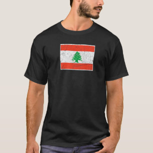 Lebanon Flag with vintage Lebanese national colour T-Shirt