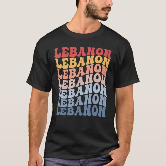 Lebanon Groovy Retro Lebanese T-Shirt (Front)