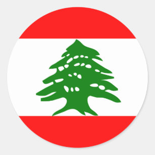 Lebanon High quality Flag Classic Round Sticker