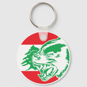 Lebanon Hyena Lebanese National Animal Flag Key Ring