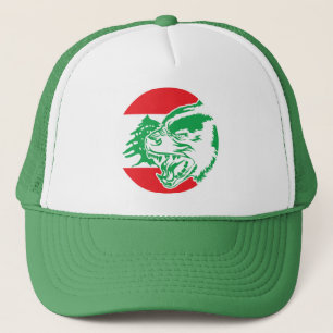 Lebanon Hyena Lebanese National Animal Flag Trucker Hat