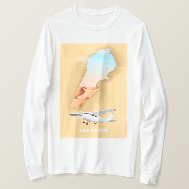 Lebanon illustrated map travel poster T-Shirt (Design Front)