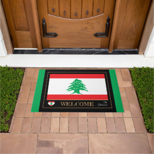 Lebanon & Lebanese Flag house mats /sports Welcome