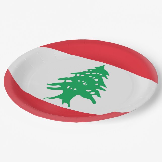Lebanon Lebanese Flag Paper Plate (Angled)