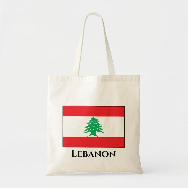 Lebanon (Lebanese) Flag Tote Bag (Front)