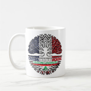 Lebanon Lebanese French France Tree Roots Flag Coffee Mug