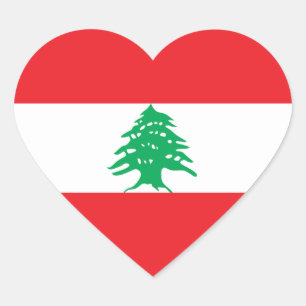 Lebanon/Lebanese Heart Flag Sticker