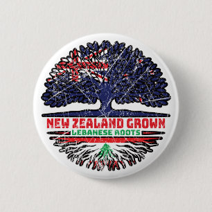Lebanon Lebanese New Zealander New Zealand Tree 6 Cm Round Badge