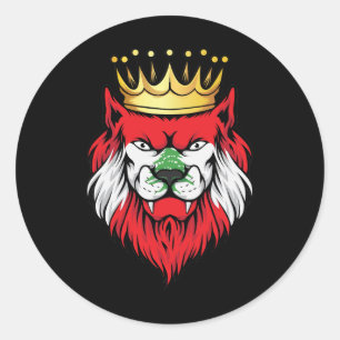 Lebanon Lion King Flag Classic Round Sticker