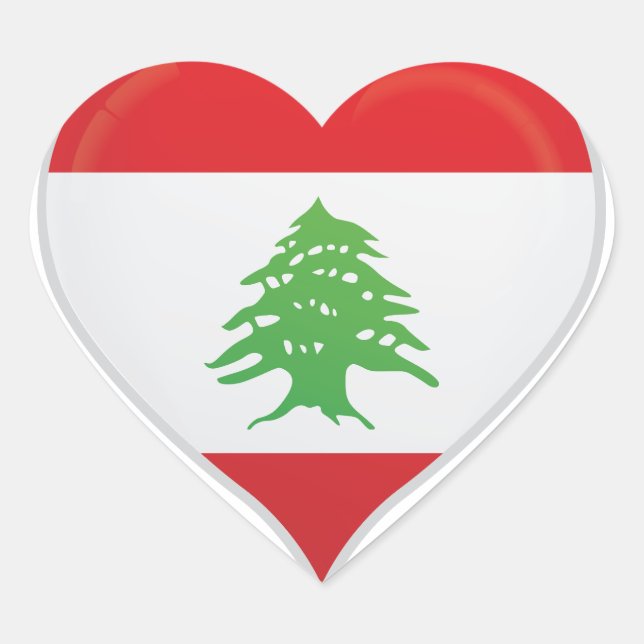 Lebanon love flag pride heart sticker (Front)