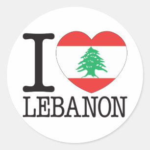 Lebanon Love v2 Classic Round Sticker