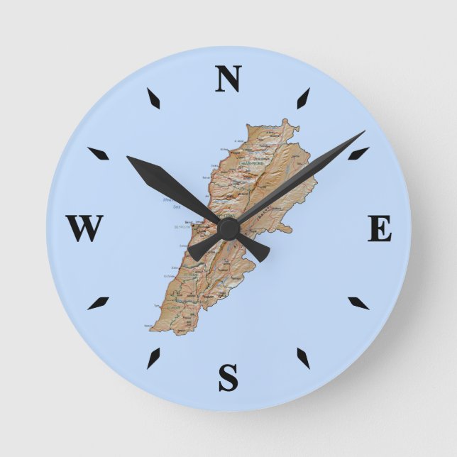 Lebanon Map Clock (Front)