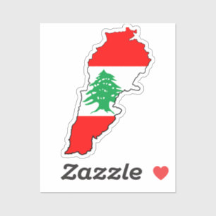 Lebanon Map with Flag