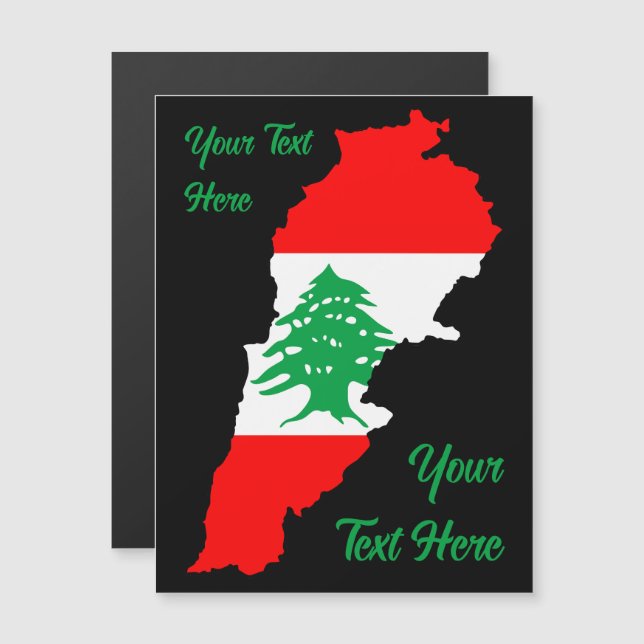 Lebanon Map with Flag (Front/Back)