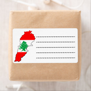 Lebanon Map with Flag