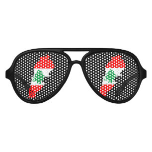 Lebanon Map with Flag Aviator Sunglasses
