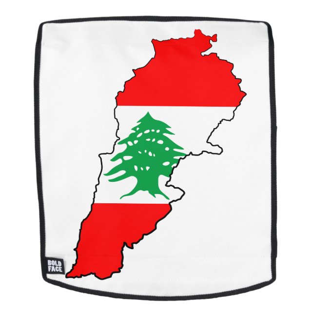 Lebanon Map with Flag Backpack (Removable Face)