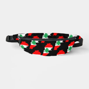 Lebanon Map with Flag Bum Bags