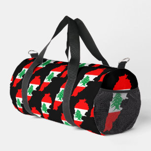 Lebanon Map with Flag Duffle Bag