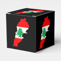 Lebanon Map with Flag