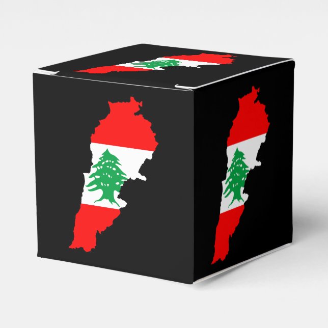 Lebanon Map with Flag Favour Box (Front Side)