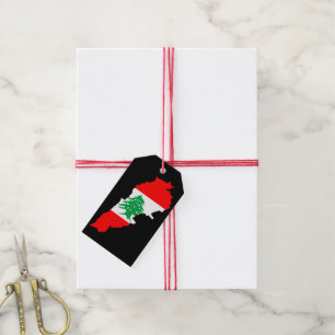 Lebanon Map with Flag Gift Tags