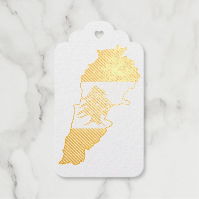 Lebanon Map with Flag Gift Tags (Front)